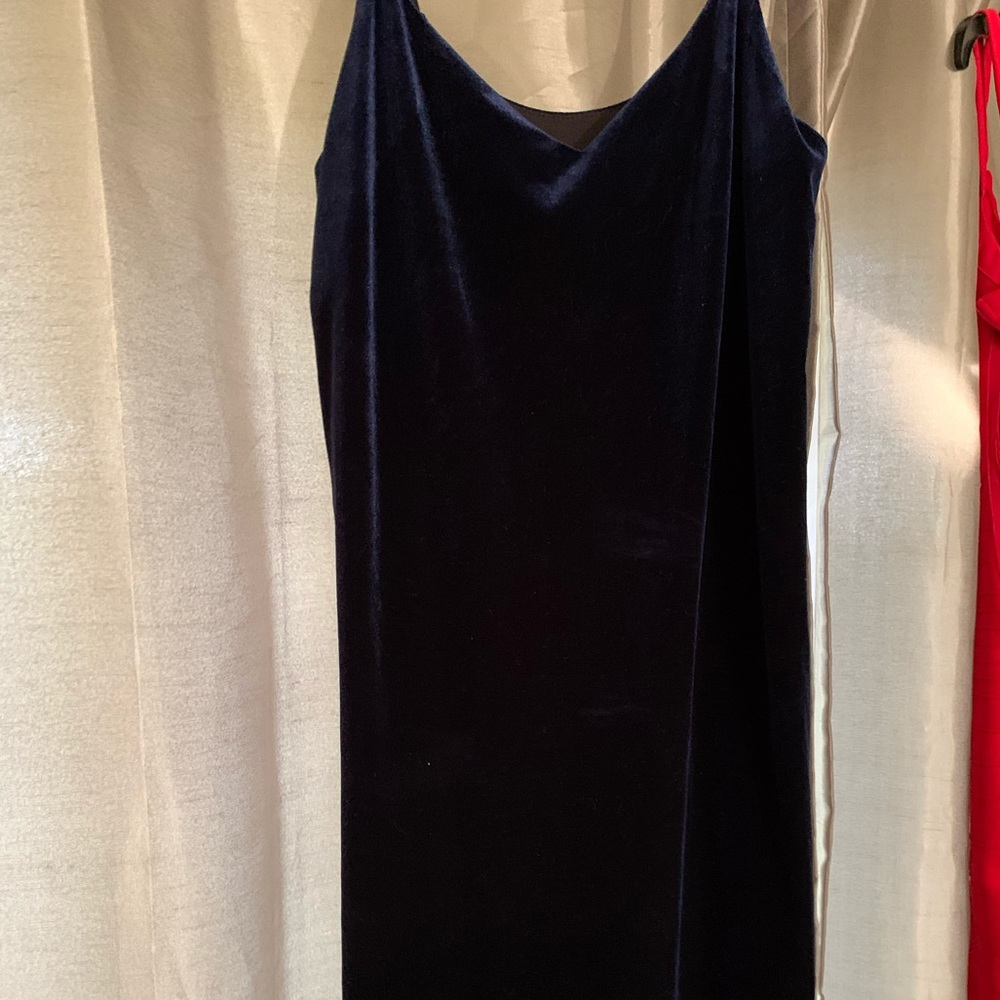 Blue velvet bodycon dress